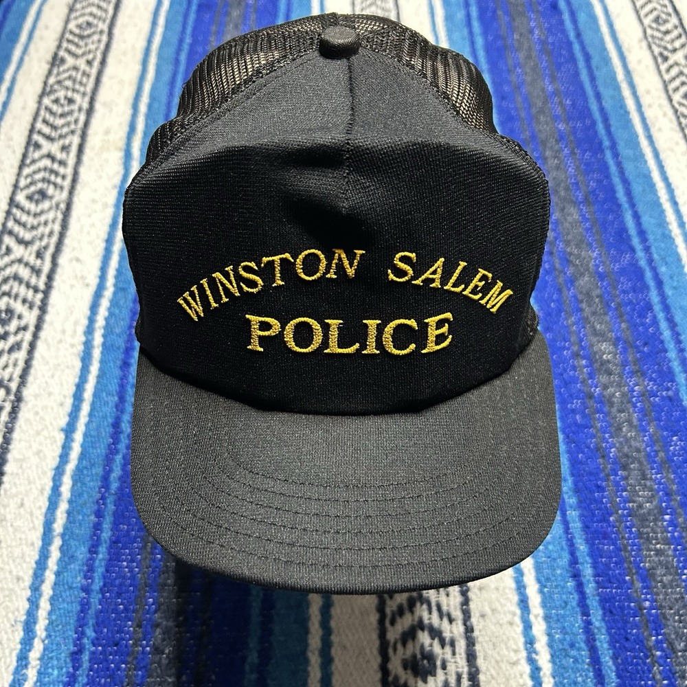 Vintage Winston Salem Police NC Trucker Hat Snapback Made in USA 80s 90s